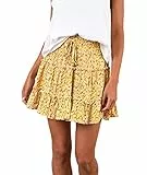 Vcindai Damen Sommer Kurz Röcke Boho Rock Minirock Blumen Sommerrock