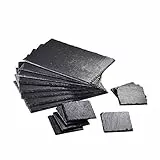 MALACASA, Serie Nature.Slate, 16-teilig Set Schieferplatte, Schiefer Platte Käseplatte Schieferuntersetzer Appetizer Servierplatte Buffetplatte 4'/10 * 10 * 0,5cm & 12'/30 * 20 * 0,5cm in 2 Größe