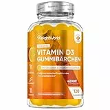 Vitamin D3 4000 IE - Vitamin D trägt zur Erhaltung normaler Knochen - 120 Gummibärchen Ohne Zucker - 1 Gummibärchen alle 4 Tage - Alternative zu Vitamin D3 Tropfen, Kapseln & Tabletten - WeightWorld