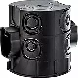 Kopp Schalterdose Unterputz, Durchmesser 60 mm, Geräteschrauben-Abstand 60 mm, Dosentiefe 65 mm, Farbe schwarz, Profipack: 25 Stück im Netz, 354302504