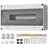 EYPINS Verteilerkasten Aufputz, Schaltschrank IP65 Feuchtraum Kleinverteiler 1-reihig 18 Module Aufputzverteiler mit umlaufender Dichtung für Garten oder Außenbereichen 36,5 x 20,5 x 11cm