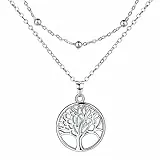 Lydreewam Lebensbaum Kette für Damen 925 Sterling Silber Baum des Lebens Doppel Layered Halskette mit Geschenkbox für Geburtstag Muttertag Weihnachten, verstellbar 40+5cm