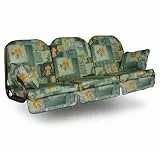 ANGERER Freizeitmöbel GmbH Hollywoodschaukel Auflage Deluxe - passend für viele 3-Sitzer Hollywoodschaukeln - Schaukelauflage Made in Germany (Grün-Orange geblümt)