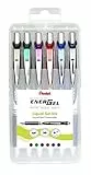 Pentel EnerGel XM BL77 Gelschreiber mit Druckmechanik, (6 Stück - farblich sortiert)