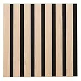 Atmosphera Interior Designer – Set mit 3 dekorativen Holzlamellenpaneelen – 30 x 30 cm – Beige auf schwarzem Hintergrund – Schalldämmung – Eingangsbereich, Wohnzimmer