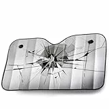 OK Cars AZ-SAA-047 Auto Sonnenschutz Frontscheibe, Sonnenblende für die Windschutzscheibe, Frontscheibenabdeckung mit Motiv'Glas', Maße: 130x70cm