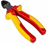 Brüder Mannesmann VDE-Seitenschneider 160 mm, isoliert bis 1.000 V, Elektrikerzange für sichere Kabelarbeiten, ergonomischer Griff, VDE geprüft, 1 Stück | M10606