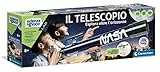 Clementoni Lab Laboratoria, professionelles Teleskop für Kinder mit Ständer, Wissenschaftserlebnis, 8 Jahre (italienische Version), Mehrfarbig, 19297