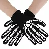 Abeillo Halloween Skelett Handschuhe,Leuchtet Touchscreen Handschuhe Skelett,Halloween Cosplay Party Requisiten,Leuchtend Skelett Handschuhe Halloween für Kostüm Zubehör