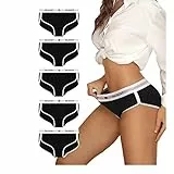 PHOLEEY 5er-Pack Slip Unterhosen Damen Unterwäsche Feuchtigkeitsableitende Baumwolle Atmungsaktives Bikini Höschen für frauen Weiche Bequeme Slips, S