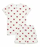 Petit Bateau Mädchen Pyjacourt, Weiss Marshmallow / Rot Terkuit, 18 Jahre