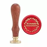 Mogokoyo Siegelstempel Personalisiert Siegel Wachs Stempel mit eigenem Logo Wachs Siegelstempel für Hochzeit (Alphabet Kundenspezifische Gravur)