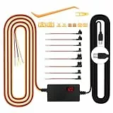 WODHMIEY Dashcam Hardwire Kit 12V-24V auf 5V 3A mit Spannungsanzeige, Einstellbare Spannung, 24H Parkmodus, Batterieentladungsschutz, Type-C, Verzögerungsstart & Stopp, Überstrom & Überspannungsschutz