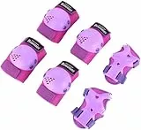 BOSONER Knieschoner Kinder Schoner Inliner Protektoren 6er Set Schützer Inliner Inline Skates Knie Und Ellenbogenschützer Schutzausrüstung Knieschützer Skateboard (4# Violett, S (3-7 Jahre))