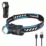 TrustFire MT15 Stirnlampe, 1000 Lumen Stirnlampe LED wiederaufladbar 150M Leuchtweite Kopflampe Multifunktionslampe Stirnlampe/EDC Taschenlmape IPX8 Wasserdicht 5 Modi für Camping Laufen Notfälle