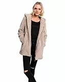 Urban Classics Damen Kapuzenpullover Ladies Sherpa Jacket Beige (Sand 208), Small
