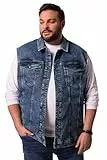 Men Plus Herren große Größen Übergrößen Menswear L-8XL Jeansweste, Knopfleiste blue stone 5XL 841813902-5XL