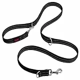 HALTI Doppelführleine - Multifunktionale Hundeleine zum Trainieren und Gassigehen mit Ihrem Hund. Leicht und mit Neopren gepolsterte. Für Welpen geeignet (Größe Klein, Schwarz, 2m)