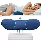 RESTCLOUD Verstellbares Lendenwirbelstützkissen zum Schlafen aus Memory-Schaum, Rückenstützkissen zur Schmerzlinderung, Rückenkissen zum Schlafen, Lendenwirbelstützkissen für Bett und Stuhl