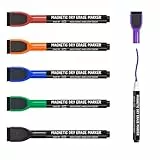 maxtek Whiteboard Stifte, Magnetische, Trocken Abwischbare Marker, Whiteboard Marker mit Feiner Spitze, Folienstift Abwischbar Geruchsarmer Erase Marker mit Radiergummi (6 Farben, 6)