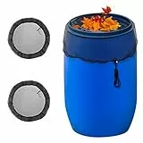 OrangeClub 2pcs Regentonnen Netz Verstellbares Regentonnennetz Hochwertige Abdeckung für Regenfass mit Zugkordel Wetterbeständiger Mückenschutz Regentonne Besonders Feinmaschig 80 cm Durchmesser
