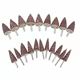Homoyoyo Kegel Schleifklappenräder Set 20 Stück Verschiedene Größen 16-30 Mm Durchmesser Schleifpapierköpfe Für Rotationswerkzeug Metall Holz Kunststoff Schleifen Und Polieren