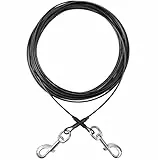Mi Metty Tie-Out Leinen für Hunde,3/6/9/15m Kausichere Hundeleinen,Tie Out Cables Hofleine Für mittlere bis große Hunde (Schwarz(3.3mm), 50ft(15M)（for Small Dogs）)