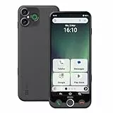 Doro - Aurora A30 Smartphone - Seniorenhandy - Einfach zu bedienen - Hilfetaste mit GPS-Ortung - Hörgerätekompatibel - Inklusive USB-Kabel - Graphit