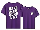 T-Shirt Mädchen Sommer Kurzarm Weisses Tshirt Kinder Baumwolle Tops für Mädchen Mode Druck Shirt Rundhals Sport Leicht Tshirts für Kinder (DE/NL/SE/PL, Alter, 11 Jahre, 12 Jahre, Regular, Lila)