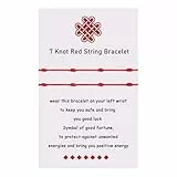 VU100 2 Rotes Armband Tibetisches Glücksarmband für Familie 7 Knoten Rotes Armband Verstellbares Handgemachtes Glücksarmband Weihnachten Geburtstag Geschenk Für Freunde Familie Paar