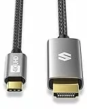 Silkland 4K USB C auf HDMI Kabel 1M, (Thunderbolt 4/3 Kompatibel) USB C to HDMI Kabel für iPhone 16 15/Pro/Pro Max/Plus, MacBook Pro/Air, iPad Pro/Air/Mini, Galaxy S8-S24, Pixelbook, Dell XPS