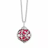 Herzengel Kette mit Engelsrufer Anhänger für Mädchen 925er-Sterlingsilber rhodiniert mit rosa Klangkugel Länge 38 cm plus 2 cm