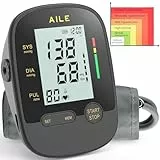 Oberarm Blutdruckmessgerät für den Hausgebrauch: AILE Digitale Blutdruckmessgeräte mit Verstellbar Große Manschette (22-42 cm) Automatisches Bluthochdruck Messgerät Einknopfbedienung