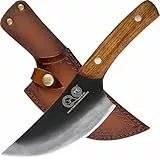 XYJ 5,5 Zoll Ausbeinmesser mit Lederscheide, Profi Koch Küchenmesser Filetiermesser, Full Tang Tranchiermesser für Fleisch und Gemüse