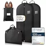 Bruce.® 2x Kleidersack Kurz 120x60 cm inkl. 1x Schuhbeutel – 120 GSM Hochwertige Kleiderhülle für Anzug, Blazer, Kostüm & Kleid – Anzugtasche für Reisen & Aufbewahrung - Kleidersäcke herren - Schwarz
