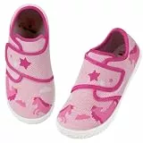 IceUnicorn Hausschuhe Kinder Jungen Atmungsaktiv Pantoffeln Mädchen Rutschfest Kindergartenschuhe Leicht Unisex Slippers(Rosa Einhorn,28EU)