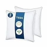 TESQ Kopfkissen, 60 x 60 cm, 2 Stück, Hotelqualität, Luxus-Kopfkissen, bequem, weich, atmungsaktiv und hypoallergen, Öko-TEX, geeignet für alle Schlafpositionen