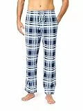 Timone Herren Schlafanzugshose Lang Pyjamahose aus Baumwolle Freizeithose Schlafhose Loungewearhose mit Taschen Nachtwäsche Hose für Herren Sleepwear TPP-001 (Muster-19 (9555408), L)