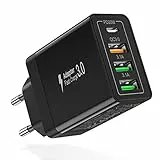 35W USB C Ladegerät,Acezeek Schnellladegerät,4-Port USB C Netzteil(PD20W/QC3.0/3.1A*2) Kompatibel mit iPhone,LG Series,Huawei,BlackBerry,Samsung Galaxy S20 S20+ usw.