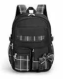 Ternbay Niedlicher Schulrucksack für Mädchen Buchtasche für Mittelschüler Geräumige Schultasche für Mädchen Schwarz