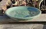 Generisch Winterfester Untersetzer/Teller/Vogeltränke ø 24 cm aus winterfesten Steinzeug grün glänzend glasiert Unterteller Pflanztopf Garten Deko Mediterran