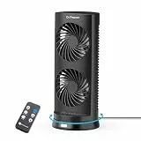 DR.PREPARE Tischventilator Klein Turmventilator mit Fernbedienungen Ventilator Leise mit 3 Stufen, 110° Oszillation, Timer 2/4/8 H Table Fan Ventilator für Schlafzimmer Büro Küchen