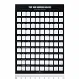 Enno Vatti Horror-Film-Poster – Top 100 Filme zum Rubbeln – Gruselposter mit ikonischen Filmen – Geschenk für Horrorfilm-Fans und einzigartige Ergänzung für jede Raumdekoration, Schwarz