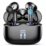 Bluetooth Kopfhörer, 2026 Kopfhörer Kabellos Bluetooth 5.4 mit 4 ENC Noise Cancelling Mics, Tiefer Bass 40Std Spielzeit In Ear Kopfhörer, IP7 Wasserdicht Sport Ohrhörer für Büro/Sport/Studium Schwarz