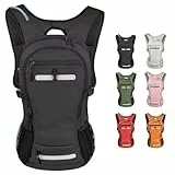 Zavothy 20L Wanderrucksack Tagesrucksack, leichter Trinkrucksack mit kostenloser 3L Wasserblase, Regenschutz & Helmhalterung für Männer & Frauen, Outdoor Klettern Radfahren Rucksack Schwarz