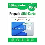 EIOTCLUB Prepaid SIM Karte ohne Vertrag, Kompatibel mit Vodafone & O2 Netz, 18GB for 180 Tage, Nur Daten, kein Anruf- oder SMS-Dienst