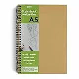Bindomatic Agility Zeichenblock A5 – Skizzenbuch Nature Line mit Spiralbindung, 170g/m² Zeichenbuch, Malblock & Sketchbook – Perfekt für Bleistift, Kohle & Marker – Hergestellt in Portugal – 50 Blatt