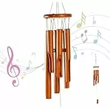 Bambus Windspiel, 6 Rohre Holz Windspiel 78cm, Hängende Holzwindspiele für drinnen, Gedenk-Geschenke, Vintage Wind Chimes für Draußen, Garten, Terrasse & Heimdekoration (Vintage-Farben)