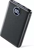 Power Bank, 22.5W Mini PowerBank 15000mAh(USB-C Input & Output), PD 3.0 QC 3.0 Externe Handyakkus mit LED Display, Kompatibel mit iPhone 16 15 14 13 (Dark Black)