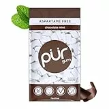Pur Gum | Zuckerfreier Kaugummi | 100% Xylit | Vegan, Aspartamfrei, Glutenfrei & Diabetikerfreundlich | Natürlicher Kaugummi Mit Chocolate Mint Geschmack, 55 Stück (1er Pack)